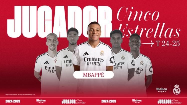  10场8球！姆巴佩当选皇马1月份队内最佳球员